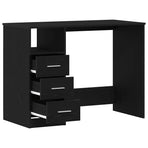 Desk with Drawers Black Oak 102x50x76 cm Engineered Wood