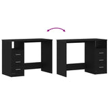 Desk with Drawers Black Oak 102x50x76 cm Engineered Wood