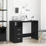 Desk with Drawers Black Oak 102x50x76 cm Engineered Wood