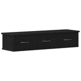 Wall Cabinet Black Oak 88x26x18.5 cm Engineered Wood - Front View