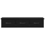 Wall Cabinet Black Oak 88x26x18.5 cm Engineered Wood - Rear View