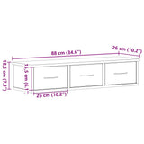 Wall Cabinet Black Oak 88x26x18.5 cm Engineered Wood - Extra Image