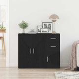 Sideboard Black Oak 91x29.5x75 cm Engineered Wood