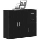 Sideboard Black Oak 91x29.5x75 cm Engineered Wood - Top-Down View