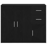 Sideboard Black Oak 91x29.5x75 cm Engineered Wood - Rear View