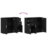 Sideboard Black Oak 91x29.5x75 cm Engineered Wood - Extra Image