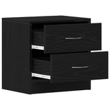 Bedside Cabinet Black Oak 40x30x40 cm Engineered Wood - 45-Degree Angle