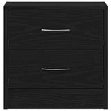 Bedside Cabinet Black Oak 40x30x40 cm Engineered Wood - Rear View