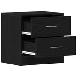 Bedside Cabinets 2 pcs Black Oak 40x30x40 cm Engineered Wood - Rear View
