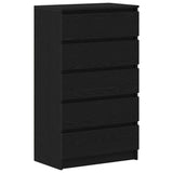 Drawer Cabinet Black Oak 60x36x103 cm Engineered Wood - Front View