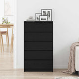 Drawer Cabinet Black Oak 60x36x103 cm Engineered Wood - Side View