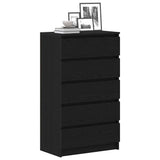 Drawer Cabinet Black Oak 60x36x103 cm Engineered Wood