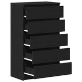 Drawer Cabinet Black Oak 60x36x103 cm Engineered Wood - 45-Degree Angle