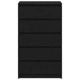 Drawer Cabinet Black Oak 60x36x103 cm Engineered Wood