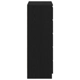 Drawer Cabinet Black Oak 60x36x103 cm Engineered Wood - Close-Up Angle