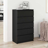 Drawer Cabinet Black Oak 60x36x103 cm Engineered Wood