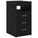 Drawer Cabinet Black Oak 40x50x76 cm Engineered Wood - Front View