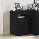 Drawer Cabinet Black Oak 40x50x76 cm Engineered Wood - Side View