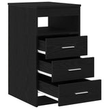 Drawer Cabinet Black Oak 40x50x76 cm Engineered Wood
