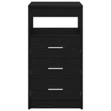 Drawer Cabinet Black Oak 40x50x76 cm Engineered Wood - Rear View