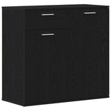 Sideboard Black Oak 80x36x75 cm Engineered Wood