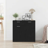 Sideboard Black Oak 80x36x75 cm Engineered Wood