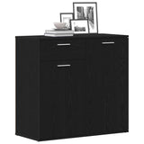 Sideboard Black Oak 80x36x75 cm Engineered Wood