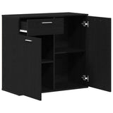 Sideboard Black Oak 80x36x75 cm Engineered Wood