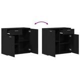 Sideboard Black Oak 80x36x75 cm Engineered Wood - Extra Image