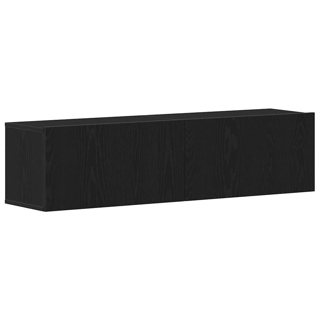 TV Cabinet Black Oak 120x30x30.5 cm Engineered Wood