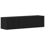 TV Cabinet Black Oak 120x30x30.5 cm Engineered Wood - Front View