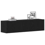 TV Cabinet Black Oak 120x30x30.5 cm Engineered Wood