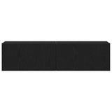 TV Cabinet Black Oak 120x30x30.5 cm Engineered Wood - Rear View