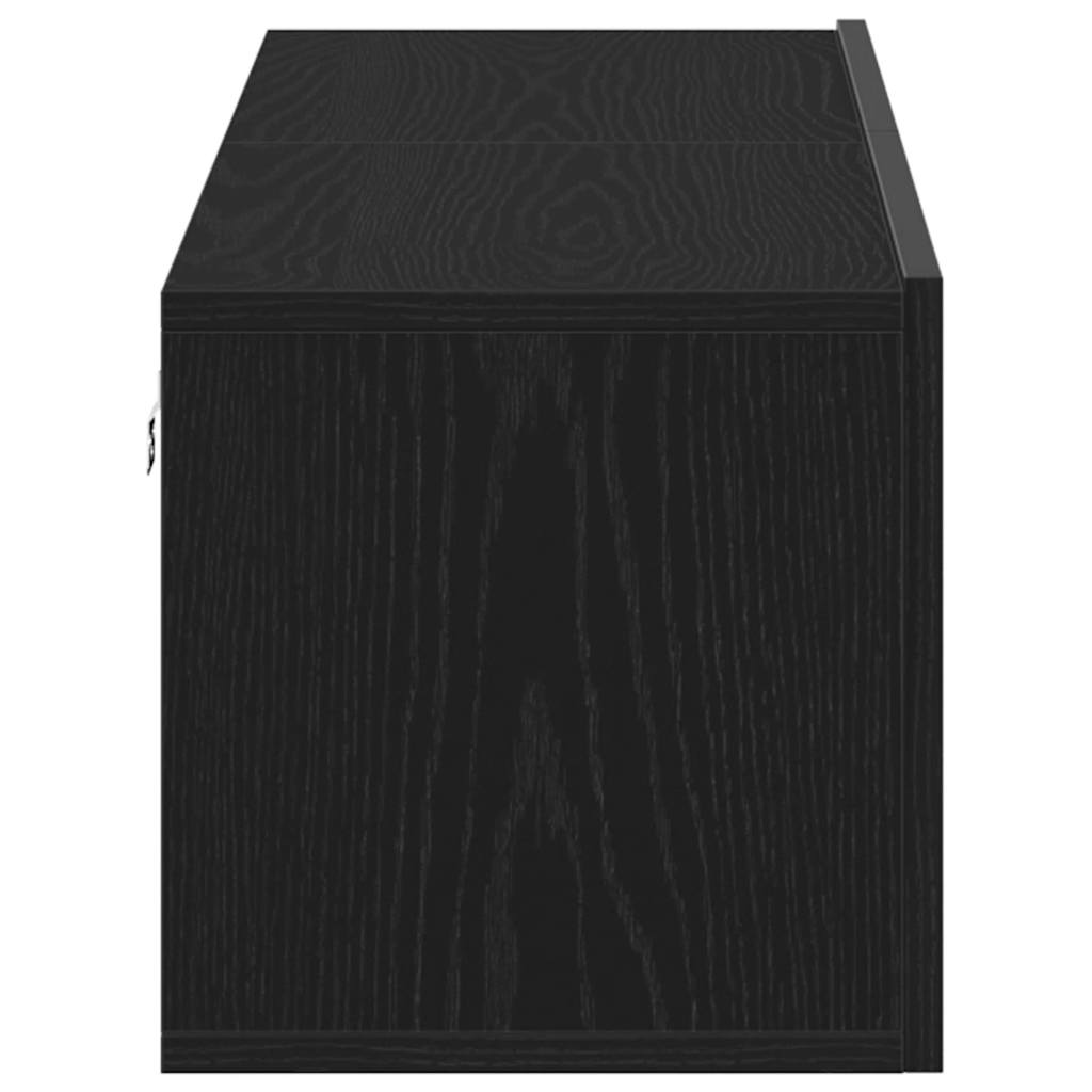 TV Cabinet Black Oak 120x30x30.5 cm Engineered Wood