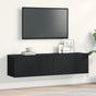 TV Cabinet Black Oak 120x30x30.5 cm Engineered Wood