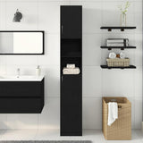 Bathroom Cabinet Black Oak 32x25.5x190 cm Engineered Wood - Side View