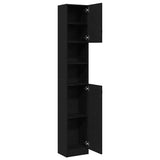 Bathroom Cabinet Black Oak 32x25.5x190 cm Engineered Wood - 45-Degree Angle
