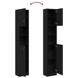 Bathroom Cabinet Black Oak 32x25.5x190 cm Engineered Wood - Extra Image