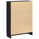 Book Cabinet Black Oak 82.5x30.5x115 cm Engineered Wood - Rear View