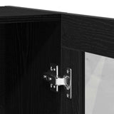 Book Cabinet Black Oak 82.5x30.5x115 cm Engineered Wood - Low Angle