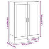 Book Cabinet Black Oak 82.5x30.5x115 cm Engineered Wood - Extra Image