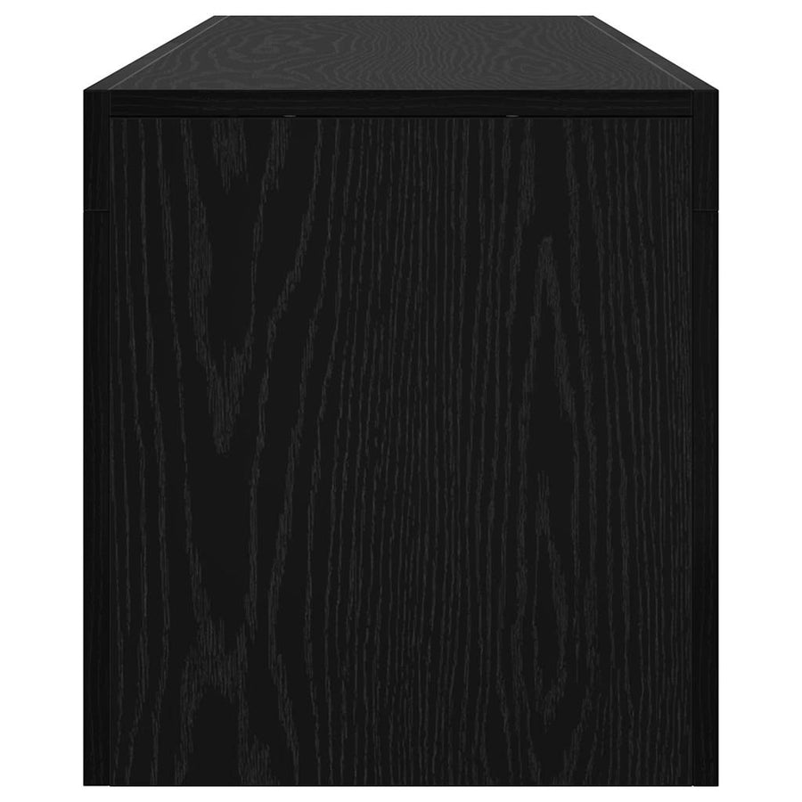 TV Cabinet with LED Lights Black Oak 140x36.5x40 cm