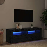 TV Cabinet with LED Lights Black Oak 120x35x40 cm Engineered Wood