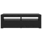 TV Cabinet with LED Lights Black Oak 120x35x40 cm Engineered Wood - Rear View
