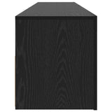 TV Cabinet with LED Lights Black Oak 120x35x40 cm Engineered Wood - Low Angle