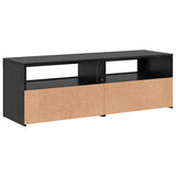 TV Cabinet with LED Lights Black Oak 120x35x40 cm Engineered Wood - Extra Image