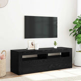 TV Cabinet with LED Lights Black Oak 120x35x40 cm Engineered Wood