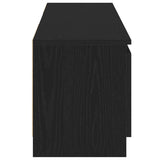 TV Cabinet with LED Lights Black Oak 120x30x36 cm Engineered Wood - Low Angle