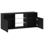 TV Cabinet with LED Lights Black Oak 120x30x50 cm