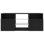 TV Cabinet with LED Lights Black Oak 120x30x50 cm